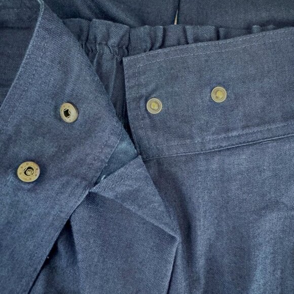 APiece Apart Isa Wrap Elasticated Waist Dark Blue Pleat Front Tapered Trousers - Picture 11 of 14